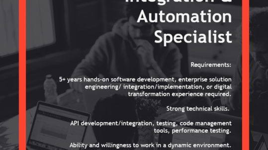 Integration & Automation Specialist search